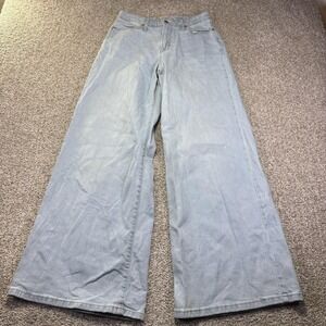 A New Day Wide Leg Jeans Womens 2 Blue Light Wash Relaxed Denim 26x30 Baggy
